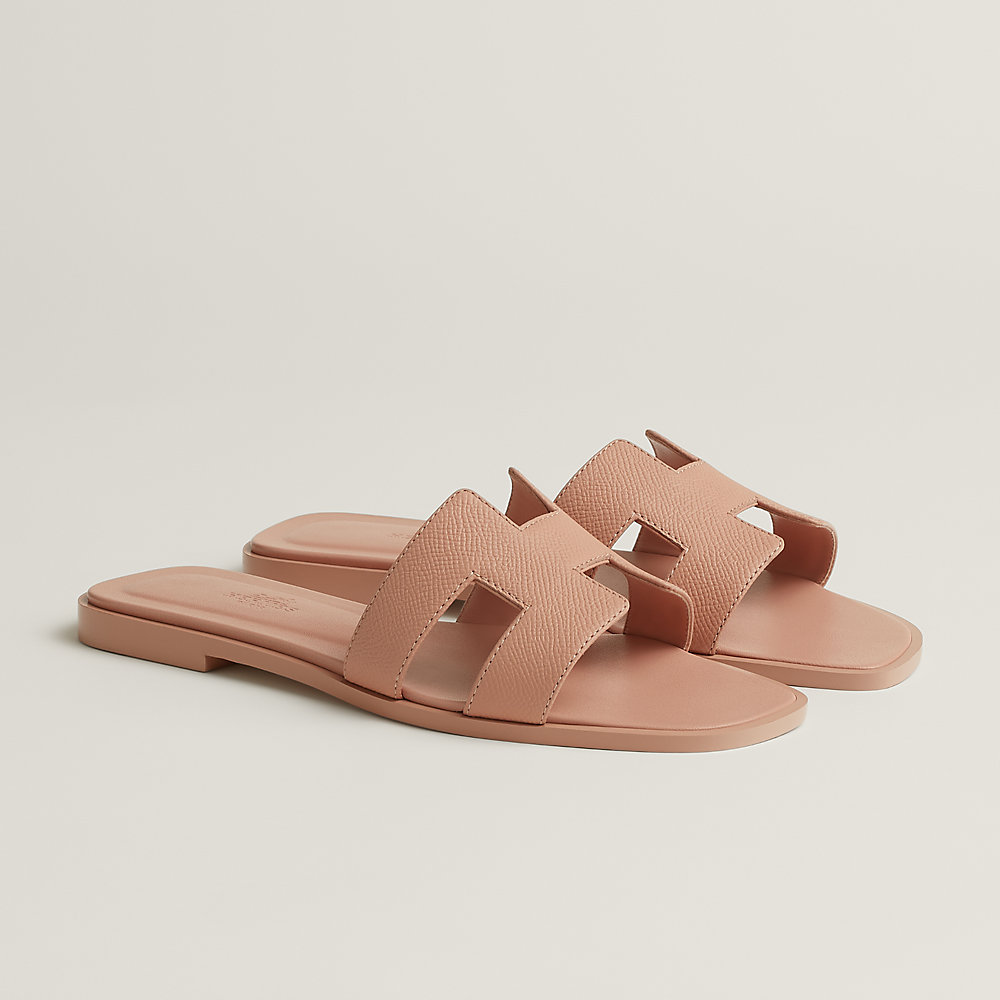 Sandales Hermès Oran Avec Strass En Veau Beige - Taille FR 38 (US 8), Occasion Parfait état, Avec Boîte Originale